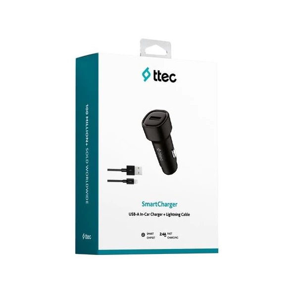 Ttec SmartCharger 12W 2.4A Araç Şarj Aleti + 120cm Lightning Kablo 2CKS30LS - 5