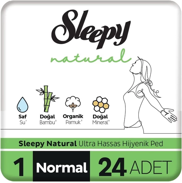 Sleepy Natural Ultra Hassas Normal Hijyenik Ped 24'lü