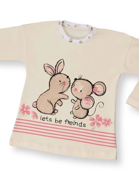 Doremi Kız Çocuk Pijama Takımı Bej - 2