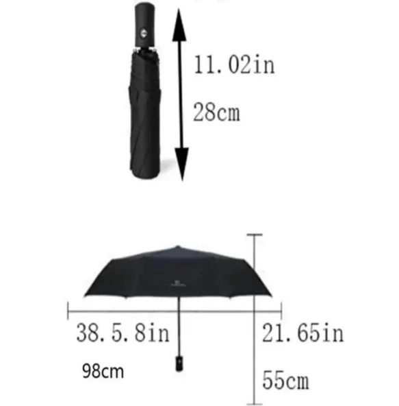 full otomatik kısa çanta boy dayanıklı şemsiye erkek kadın tam otomatik siyah - 6