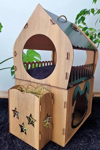 Tavşan Evi Teraslı Dublex Pembe Saman Beslemesi - 6