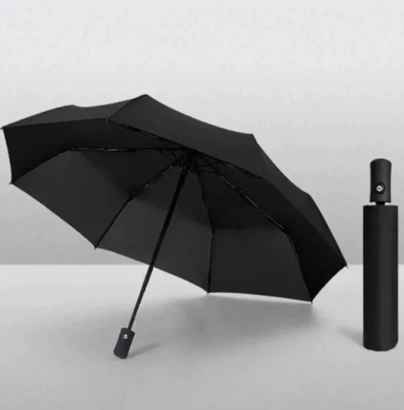 full otomatik kısa çanta boy dayanıklı şemsiye erkek kadın tam otomatik siyah - 5