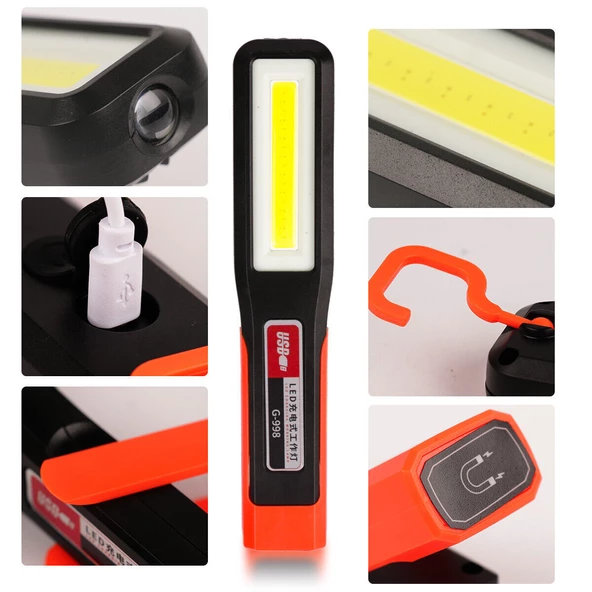 G-298 Mıknatıslı Tamirci El Feneri Xpe+Cob LED Şarjlı 3 Modlu - 4