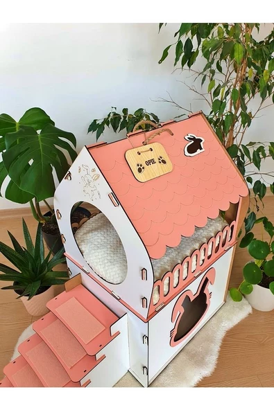 Tavşan Evi Teraslı Dublex Pembe Saman Beslemesi - 2