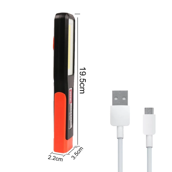 G-298 Mıknatıslı Tamirci El Feneri Xpe+Cob LED Şarjlı 3 Modlu - 3