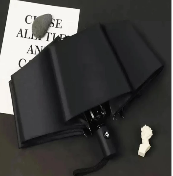 full otomatik kısa çanta boy dayanıklı şemsiye erkek kadın tam otomatik siyah - 2