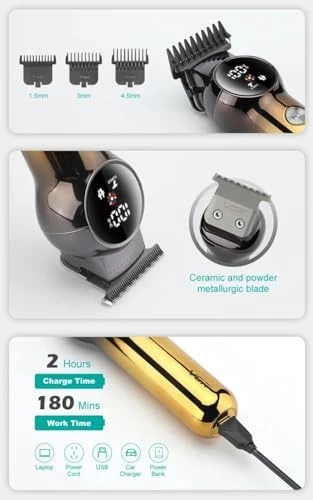 VGR V-989 Profesyonel Islak ve Kuru  ve Pil Göstergesi, Turbo Fonksiyonu, Erkek Yüz ve Vücut tıraş makinesi - 9