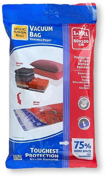 Magic Saver Bag Vakumlu Hurç Poşet Tekli 80 x 100 XXL