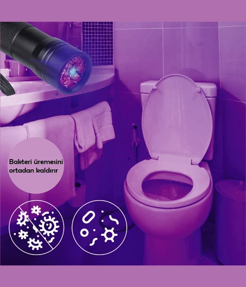 Fenerix Ultraviyole Fener, Mor Işık Fener 12 LED , 395 NM Uv Fener - 3