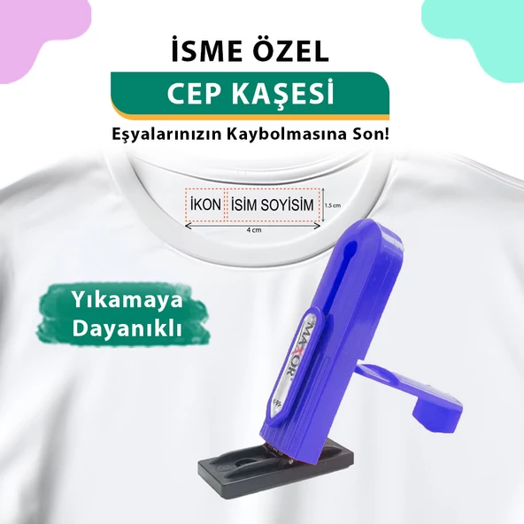 Mavi Cep Kaşesi, Elbise İsim Ve Kıyafet, Defter Kitap Kaşesi Anaokulu Kreş Etiket, Öğrenci Kaşesi