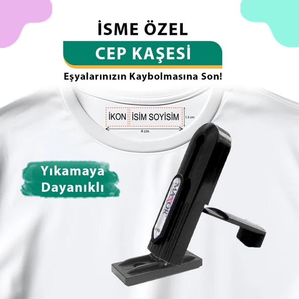 Siyah Cep Kaşesi, Elbise İsim Ve Kıyafet, Defter Kitap Kaşesi Anaokulu Kreş Etiket, Öğrenci Kaşesi