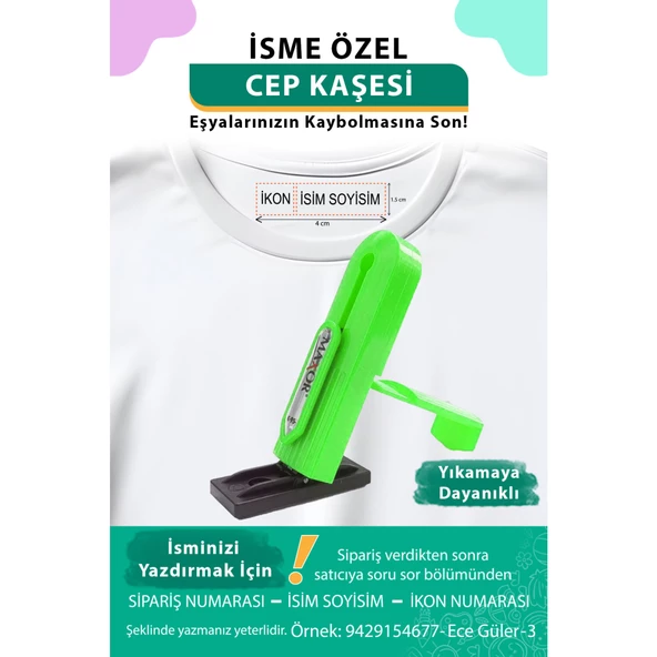 Yeşil Cep Kaşesi, Elbise İsim Ve Kıyafet, Defter Kitap Kaşesi Anaokulu Kreş Etiket, Öğrenci Kaşesi