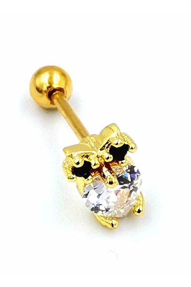 Çelik Zirkon Taşlı Piercing