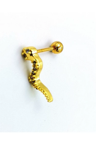 Çelik Zirkon Taşlı Piercing