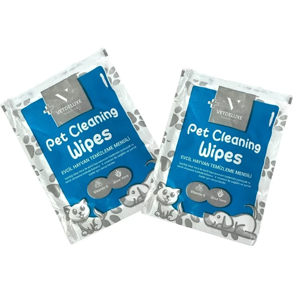 Pet Wipes E Vitamini Aloe Vera Destekli Evcil Hayvan Temizleme Havlusu 21 x 21 cm - 2