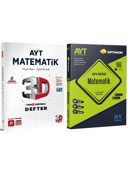 Referans Yayınları AYT Matematik Soru ve 3D AYT Matematik Video Destekli Defter 2 li Set