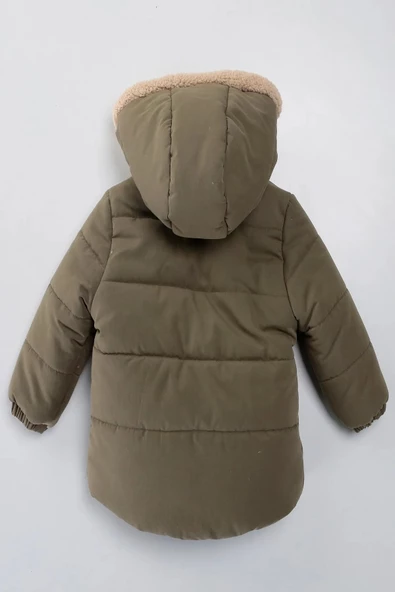 Baby Oyuncak Ayı İçi Kürklü Fermuarlı Soft Kumaş Cepli Kapüşonlu Pelüş Kışlık Kız Erkek Bebek Mont - 9