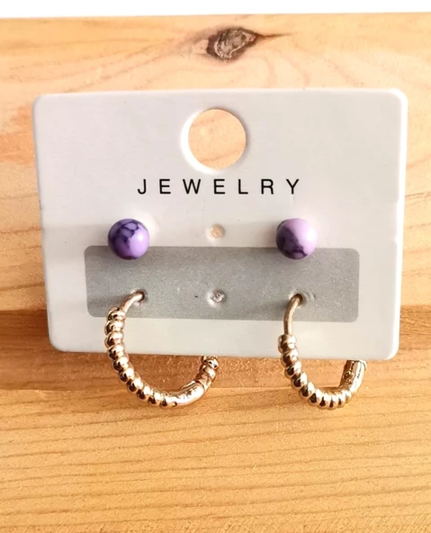 Renkli Şekilli Tarz Küpe ürün görseli 1