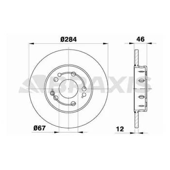 FREN DISKI ON W124 85-93 S124 86-93 C124 87-92 - BRAXIS AE0394