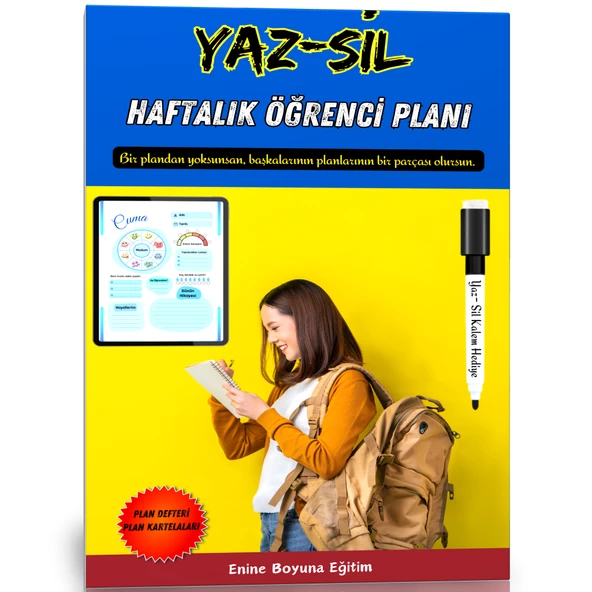 Öğrenci Plan Defteri YAZ-SİL (Günlük-Haftalık) ürün görseli 1