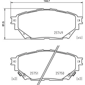 FREN DISK BALATA ON - ARKA UZUN SASE 8LI MITSUBISHI FUSO CANTER FE859 12- EURO5 TFB75 TFB85 TEMSA PRESTIJ 10- - BRAXIS AA0764