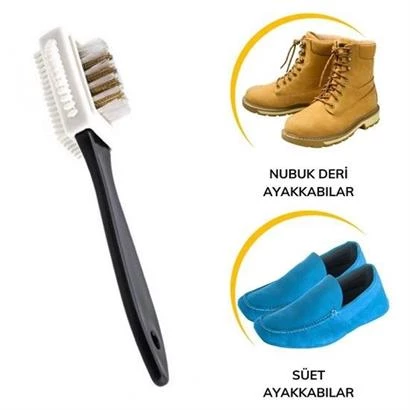 Temizleme Bakım Çift Taraflı Pratik Taşınabilir Süet Nubuk Çizme Bot Ayakkabı Fırça - 9