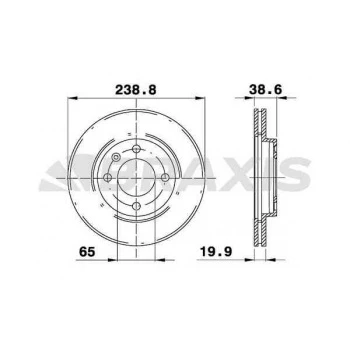 ON FREN AYNASI GOLF PASSAT JETTA I - II - III 1.6 - 1.6D - 1.6TD - 1.8 - 1.9 - 1.9TD 83-95 - BRAXIS AE0038