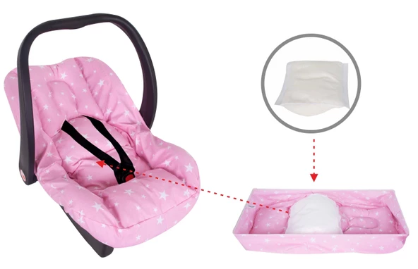 Sevi Bebe Bel Destekli Ana Kucağı Örtüsü ART-61 Pembe Yıldız - 3