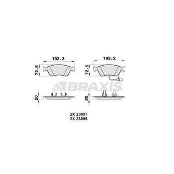 ON FREN BALATASI VW S6 S8PHAETON A8 6.0 W12 2001-2002. 2.5 TDI 2000-2002 3.3 TDI 2000-2002 - BRAXIS AB0320