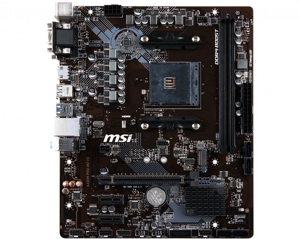 MSI A320M PRO-M2 V2 AM4 DDR4 3200(OC) DVI VGA HDMI M.2 USB3.1 mATX - 2