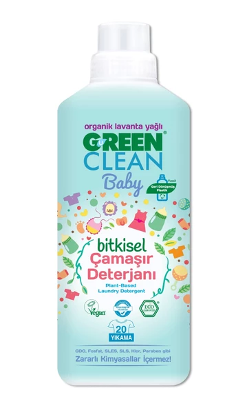 Green Clean Baby Bitkisel Çamaşır Deterjanı 1000 ml (20 Yıkama)