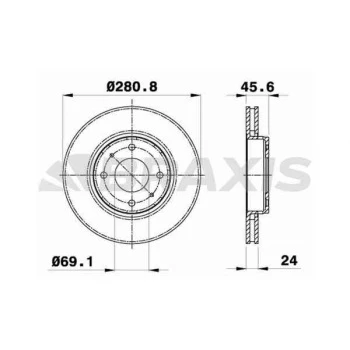 ON FREN DISK AYNASI HAVALI CARISMA 00-06 VOLVO S40 00- 281X4 - BRAXIS AE0180