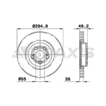 ON FREN DISK AYNASI HAVALI AVENSIS D4D 2003 - 2008   295X5  MERKEZLEME CAPI  55  - BRAXIS AE0200