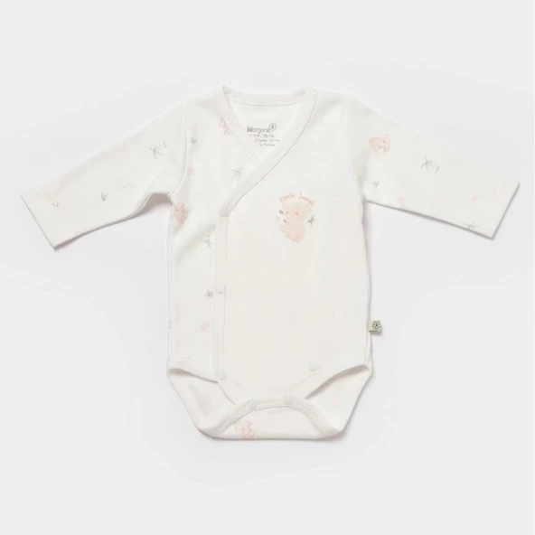 Bibaby Biorganic Koala Jungle Uzun Kol Kruvaze Body 56971 Pembe