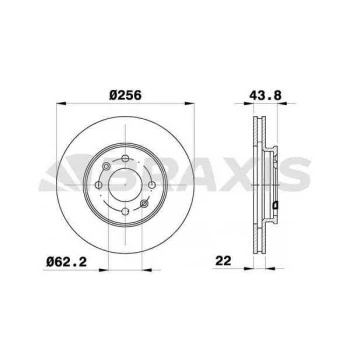 ON FREN DISK AYNASI HAVALI HYUNDAI ACCENT BLUE 1.4 BENZINLI 1.6 CRDI 2011-- KIA RIO 1.2 1.4 BENZINLI 1.4 DIZEL 2011-- 256 MM - BRAXIS AE0772