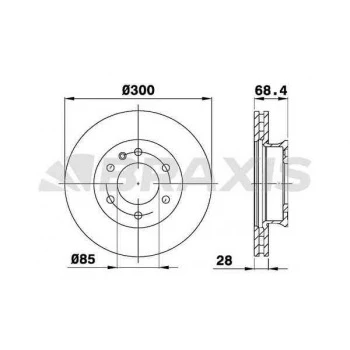ON FREN DISK AYNASI DISKI  CRAFTER 2.5TDI 06-16 SPRINTER II 906 3T-3.5T-5T 06--- - BRAXIS AD0109