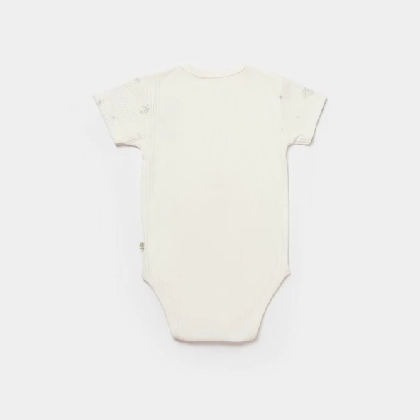 Bibaby Biorganic Koala Jungle Kısa Kol Bebek Body 56972 Gri - 2