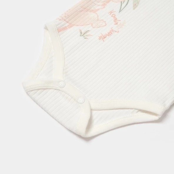 Bibaby Biorganic Koala Jungle Uzun Kol Bebek Body 56969 Pembe - 4