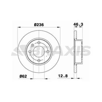 ON FREN DISK AYNASI FAVORIT-FELICIA 1.1-1.3-1.6-1.9 - FORMAN-CADDY II 1.6-1.9D 96-00 - BRAXIS AE0202