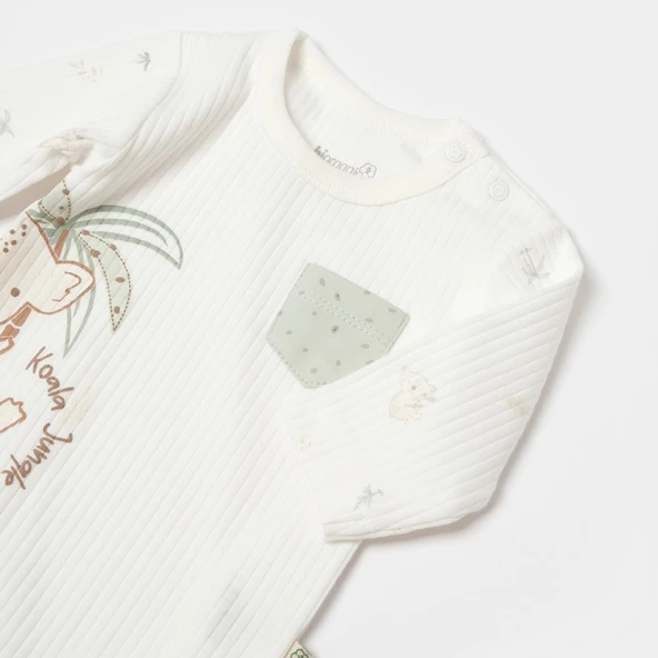 Bibaby Biorganic Koala Jungle Uzun Kol Bebek Body 56969 Mint - 3
