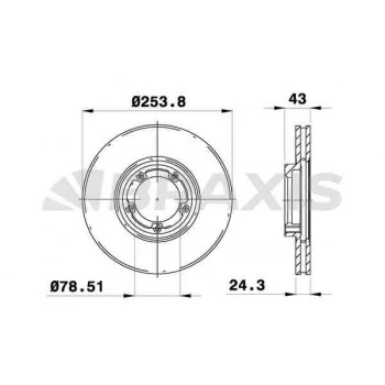 ON FREN DISK AYNASI FORD TRANSIT IV V 2.5D T12 94-00 HAVA SOGUTMALI - BRAXIS AE0164