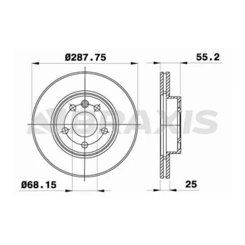 ON FREN DISK AYNASI HAVALI GALAXY 1.9TDI - 2.0I - 2.3 16V - 2.8I V6 03 - 1995 04 - 2001 - BRAXIS AE0160