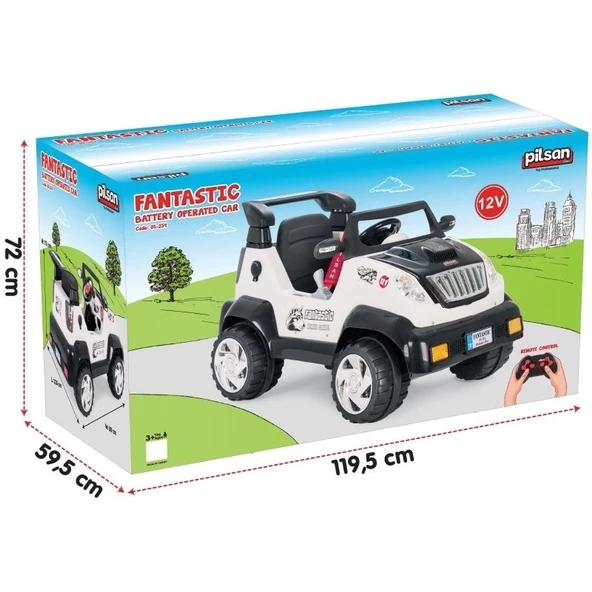 Pilsan Fantastik Uzaktan Kumandalı Akülü Araba 12 Volt 05-234 Beyaz - 4