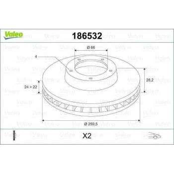 ON FREN DISK AYNASI HAVALI P406 1.6 - 1.8 16V - 1.9 - 1.9TD 95- - VALEO 186532