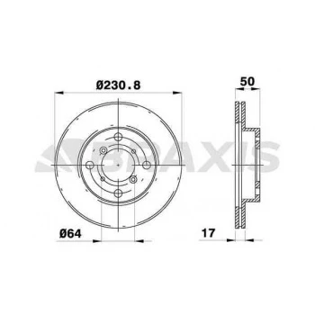 ON FREN DISK AYNASI HAVALI SUZUKI ALTO 1994-2002 SUZUKI SWIFT 1989-2001 JUSTY 1.3 4WD 1995-2003 231MM - BRAXIS AE0600