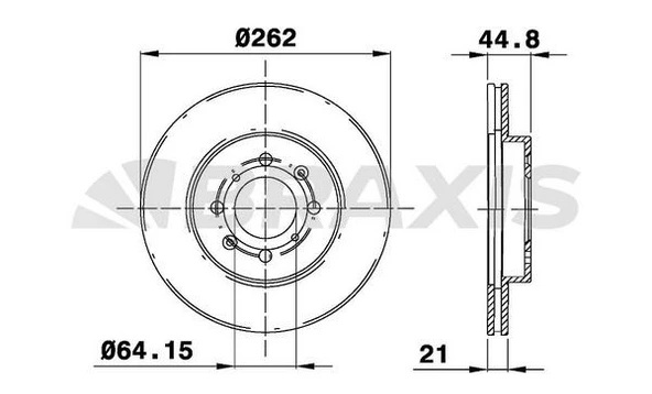 ON FREN DISK AYNASI HAVALI HONDA JAZZ CITY 2008- CIVIC 2001 2006 262X4 - BRAXIS AE0179