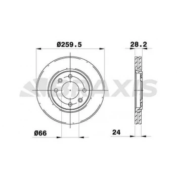 ON FREN DISK AYNASI HAVALI P406 1.6 1.8 16V 1.9 1.9TD 95- - BRAXIS AE0226