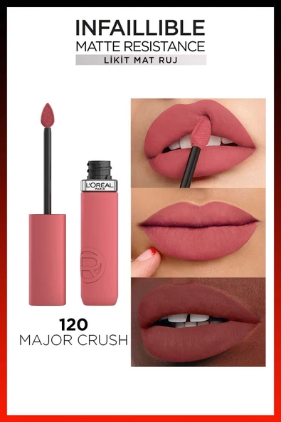 L'Oreal Paris Matte Resistance Liquid Lipstick 5 ml - Major Crush 120 - 7