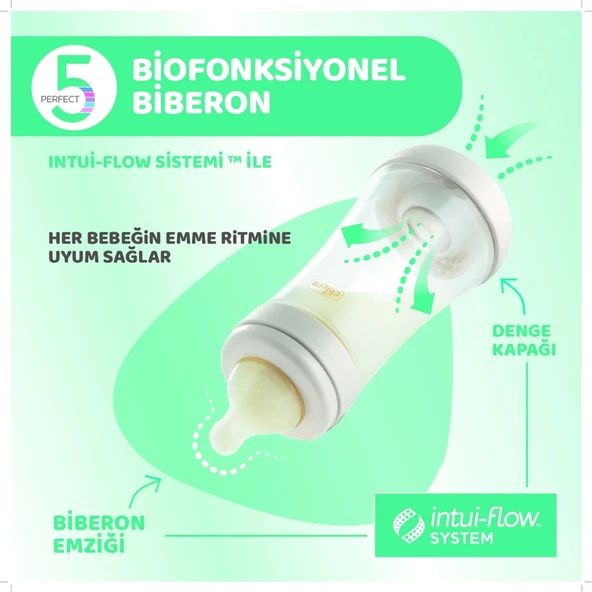 Chicco Perfect 5 Antikolik Biberon PP 300 ml Boy - 4