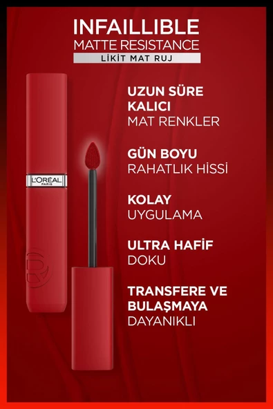 L'Oreal Paris Matte Resistance Liquid Lipstick 5 ml - Major Crush 120 - 5